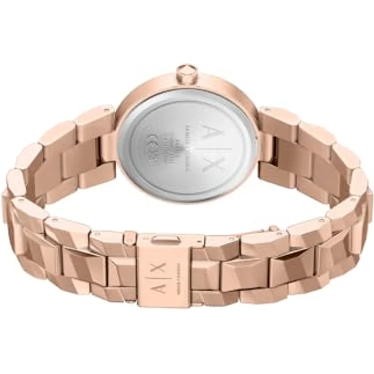 Armani Exchange Montre Femme, 34 mm Quarz Uhr mit roségoldfarbenem Zifferblatt und Edelstahlarmband, wasserdicht bis 50 m – Bild 5