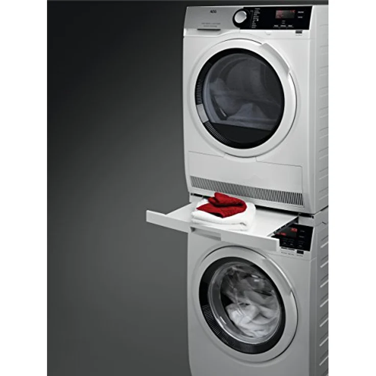 AEG A1WYHSK1 Säulenmontageset – Zubehör für Waschmaschine und Trockner – Abnehmbare Ablage von 52 bis 67 cm – inkl. Sicherheitsflansch – maximale Stabilität – Wäschepflege – Platzsparend – Bild 2