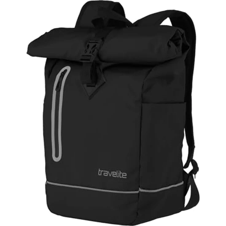 travelite BASICS Roll-Up Rucksack, wasserfestes Plane Material, atmungsaktive Rückwand, ideal für Wanderungen und Freizeit, in vielen Trendfarben erhältlich – Bild 4