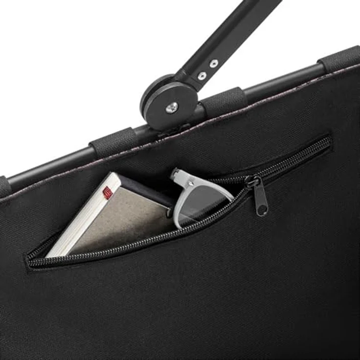 reisenthel carrybag jacquard rose, Einkaufstasche aus recyceltem Polyester, 22 l, rosa mit Innentasche – Bild 4