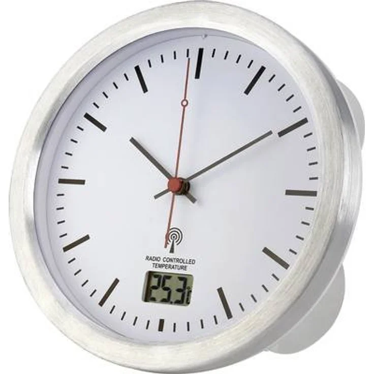 Renkforce E1003R Funk Wanduhr 17 cm x 6 cm Silber Badezimmer-/Feuchtraum geeignet – Bild 4