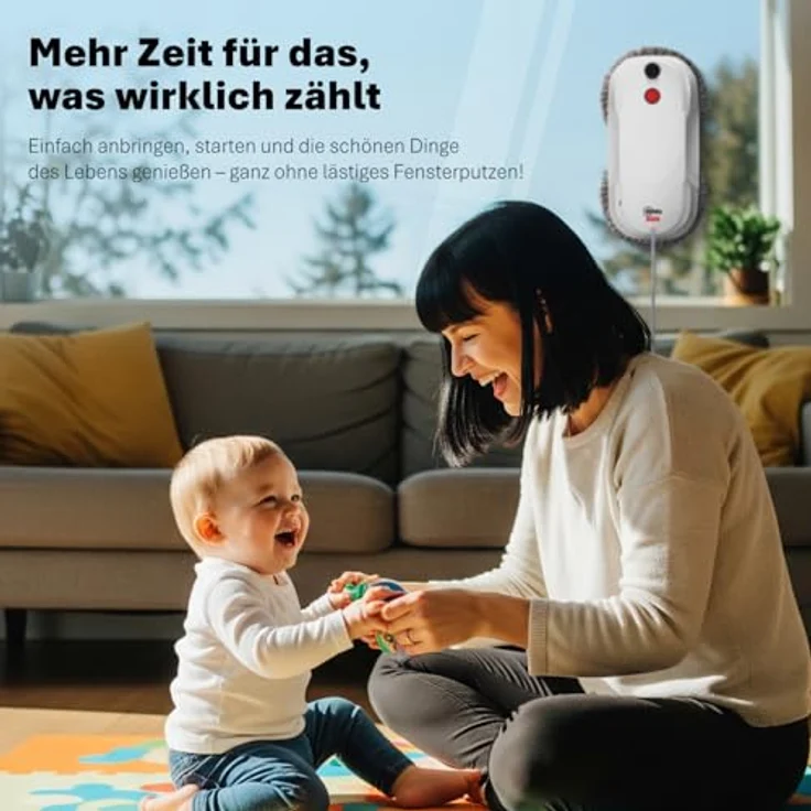alfda Fensterputzroboter AFR230, 60ml Wassertank mit Sprühfunktion, automatische Saugkraftregulierung, 3200 Pa Saugleistung, inklusive Fernbedienung und Sicherheitsseil – Bild 2