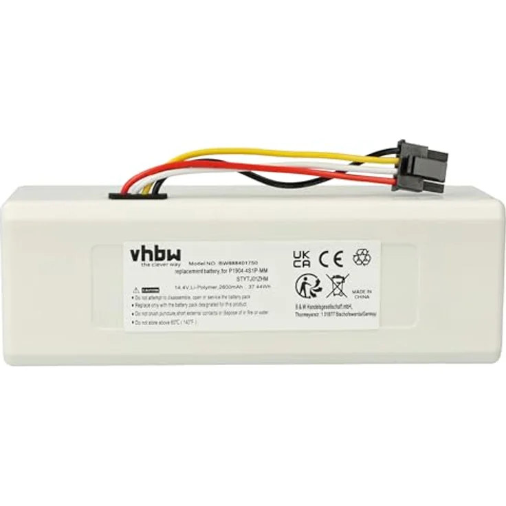 vhbw Akku für Xiaomi Dreame Bot L10s Ultra RLS6LADC & Bot L10s Ultra HA05-01H, 2600 mAh, 14,4 V, Li-Ion, wiederaufladbar – Bild 1