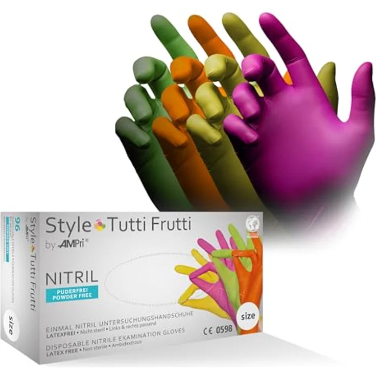 Ampri Nitrilhandschuhe STYLE TUTTIFRUTTI M farbmix – Bild 2