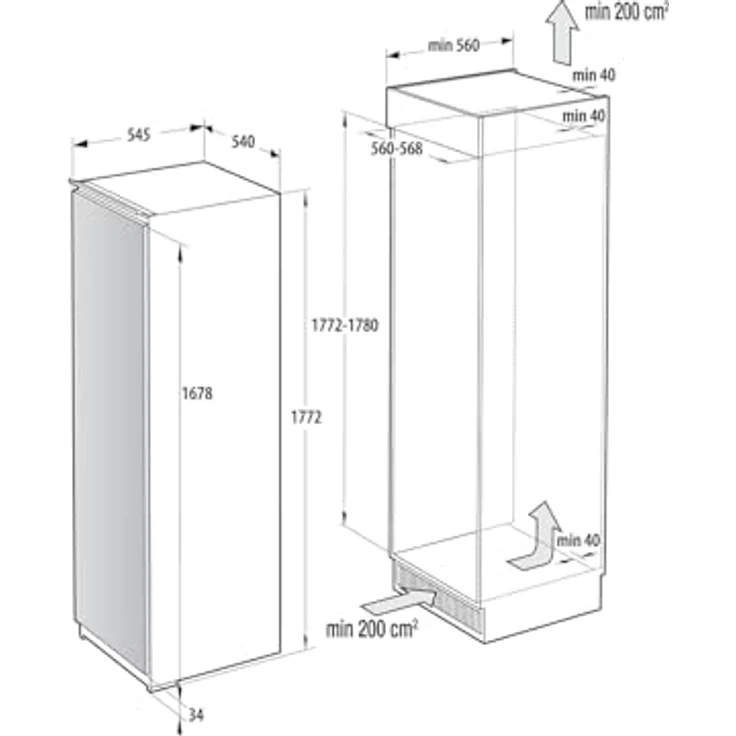GORENJE RI517E41WF Einbaukühlschrank ohne Gefrierfach, geräumig – Bild 9