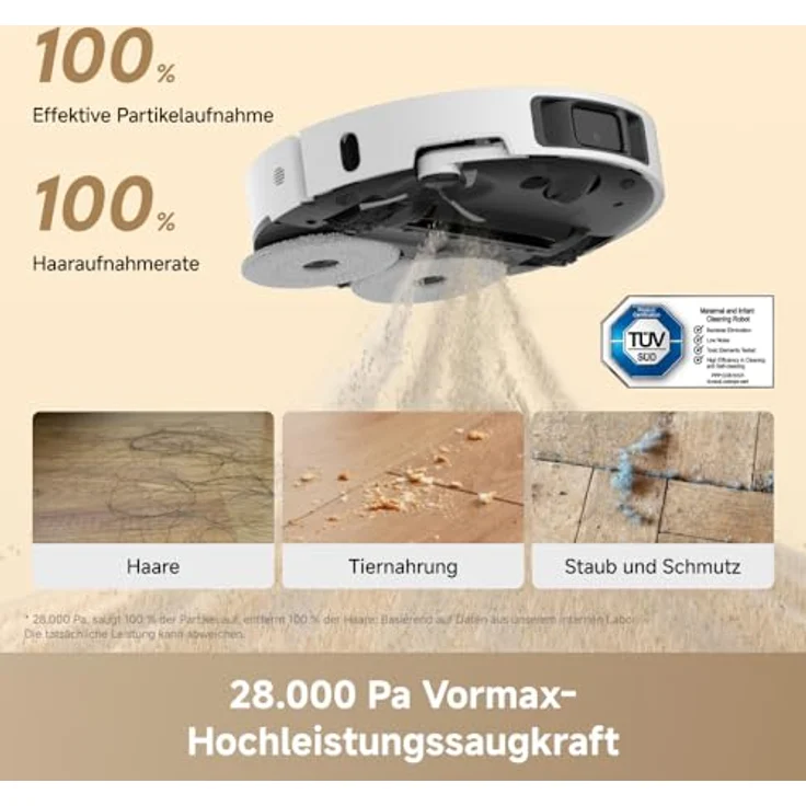 dreame L50 Ultra AE Saug- und Wischroboter, 28.000 Pa Saugkraft, automatische Entleerung, Wischmopp-Selbstreinigung bei 100 °C, Hindernisvermeidung, 360°-Navigation – Bild 3