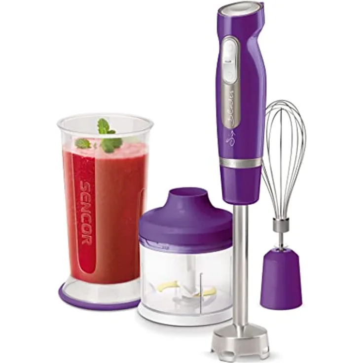 Handmixer mit 6 Klingen aus Titan/Ice Crash, Violett