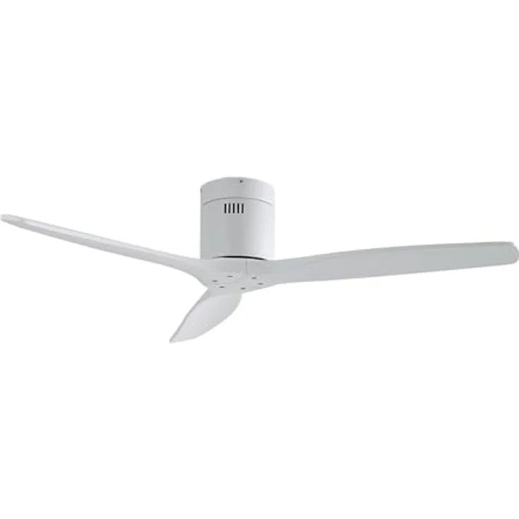 Lucande Deckenventilator Vindur, moderner Ventilator mit 3 Lüfterflügeln und Fernbedienung, weiß – Bild 1