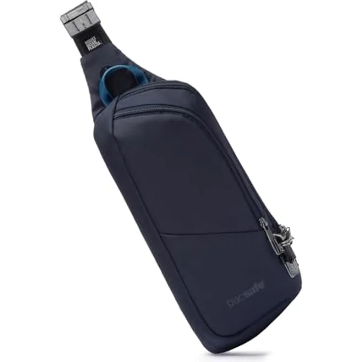 Pacsafe Vibe 150 Umhängetasche RFID, kompakte Handtasche mit Anti-Diebstahl-Funktionen, 16 cm, Blau