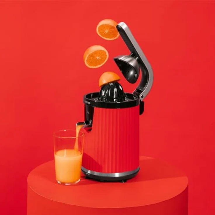 Cecotec Xqueeze RetroJuice 600 Electric Juice Press, 600 W, Edelstahlfilter, Kunststoffkegel, rot – Bild 4