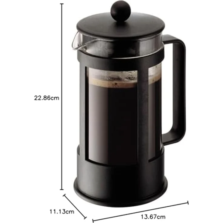Bodum KENYA Kaffeebereiter (French Press System, Spülmaschinengeeignet, 1,0 liters) schwarz – Bild 2