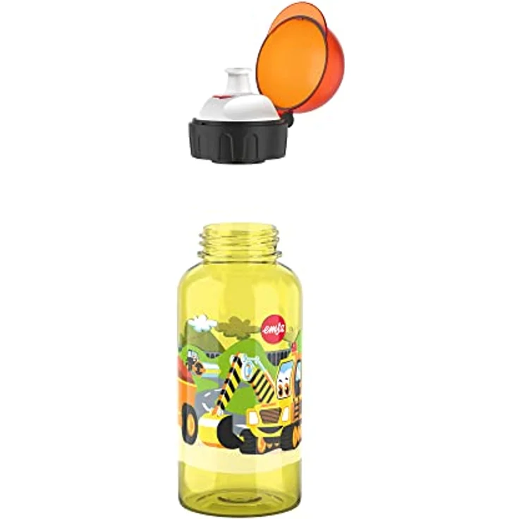 Emsa Trinkflasche Kids Tritan Bagger, 0.4 L, 100% auslaufsicher, spülmaschinenfest, bunt mit Motiv – Bild 2