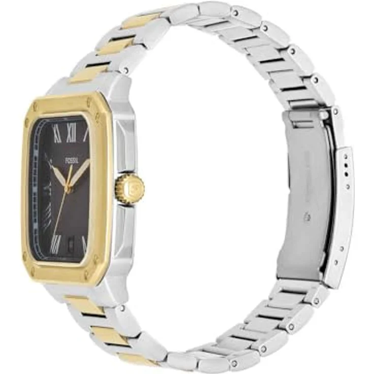Fossil Crosby, Herrenuhr Edelstahl mit blauem Ziffernblatt, 42 mm Gehäuse und Datumsanzeige, wasserdicht bis 50 m – Bild 3