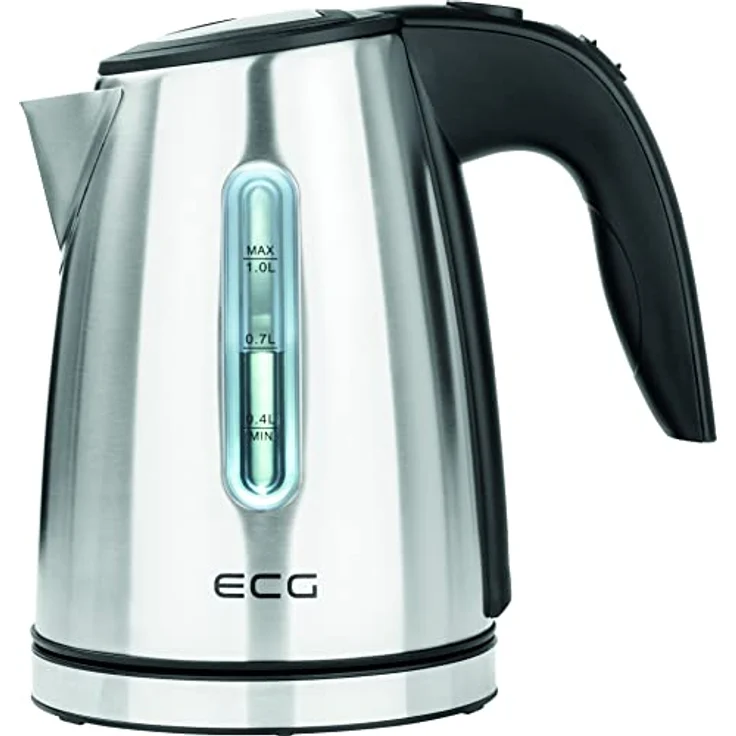 ECG RK 1050 Wasserkocher, 1500 Watt, 1 Liter, Wasserstandanzeige, Edelsthal, Kunstsstoff, silber – Bild 2