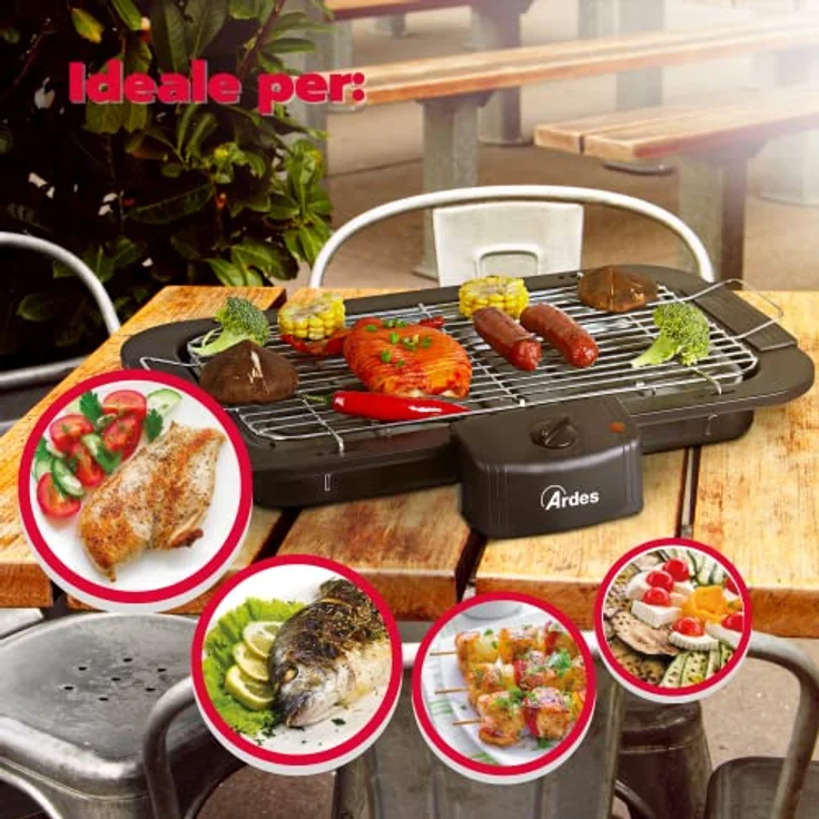 Ardes ar1b01 Elektrischer Tischgrill tragbar schwarz 2200 W – Bild 6