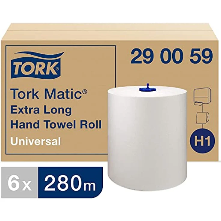 Tork Matic extra langes Rollenhandtuch 290059 - H1 Universal Papierhandtücher für Rollenhandtuchspender, 1-lagig, weiß - 6 Rollen x 280 m – Bild 2