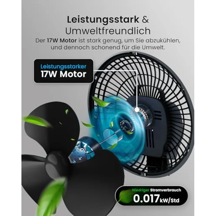 Pro Breeze Mini Ventilator mit Clip, 15 cm Durchmesser, 2 Geschwindigkeitsstufen, leiser Betrieb, 360° Rotation, ideal für Schreibtisch, Schlafzimmer und Growbox – Bild 5