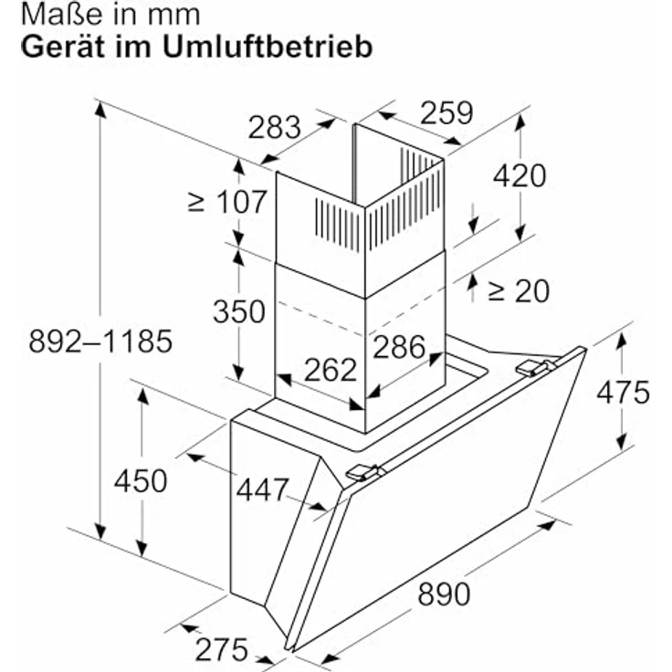 NEFF D98IPT2S0 Wandesse N90, Dunstabzugshaube zur Wandmontage, 90cm breit, Efficient Drive, Automatischer Luftsensor, Kochfeldbasierte Haubensteuerung, Touch Control, Metallfettfilter, Schwarz – Bild 4