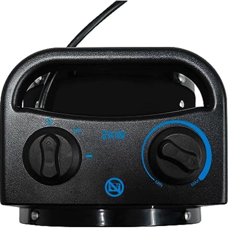 Güde Keramik Heizlüfter GH 2000 K (2000 W, 2 Heizstufen 1000/2000 W, 45 m³ max. Raumheizvermögen, PTC-Keramik Heizelement, stufenloses Thermostat, Überhitzungsschutz) – Bild 2