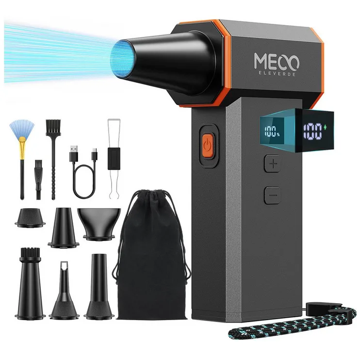 Insma Akku-Handstaubsauger Air Duster, 220000 U/Min Turbo-Lüfter mit 4000mAh Akku und LED Display, tragbar und leistungsstark