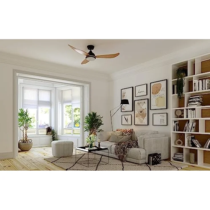 Energiespar Deckenventilator Bayu mit dimmbarer LED Beleuchtung und Fernbedienung, 122cm, sehr leise – Bild 5