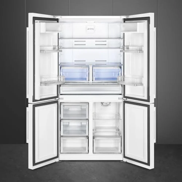 Smeg FQ60BDE Side-by-Side Kühlkombination, freistehend, 572 l, E, weiß, mit Abtauautomatik und antibakterieller Beschichtung – Bild 2