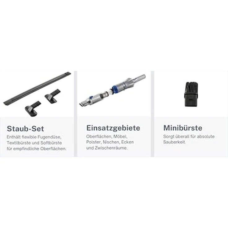 Genius Invictus One 2.0 Kleinstaubsauger Set 12-tlg., 20 min Akkubetrieb, blau – Bild 3