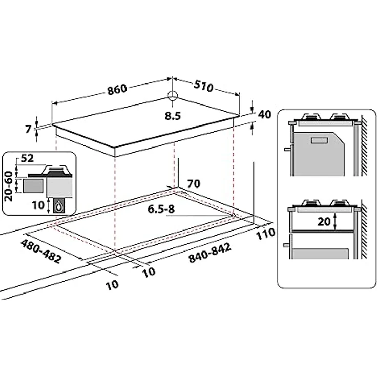 Whirlpool GMAL 9522/IXL, Gaskochfeld mit 5 Brennern – Bild 3