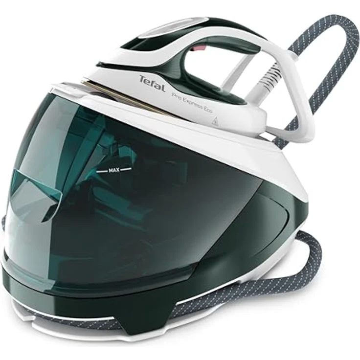 Tefal Pro Express Eco Dampfbügelstation, 2200 Watt, 560 g/Min. Dampfstoß, 140 g/Min. kontinuierliche Dampfabgabe, Eco-Design, Kalk-Kollektor-System, Waldgrün – Bild 1