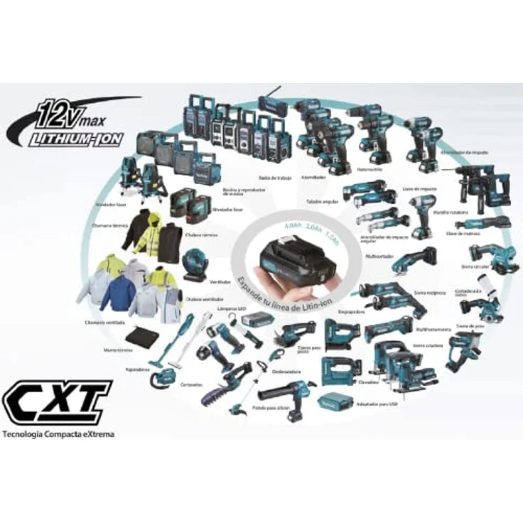 Makita CL108FDZ Staubsauger 12 V Max Cxt Lithium, Bunt – Bild 3