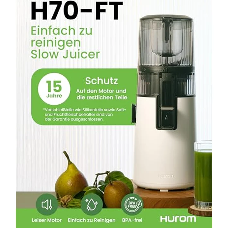 Hurom H-70FT Entsafter, Slow Juicer, 150 W, weiß – Bild 6