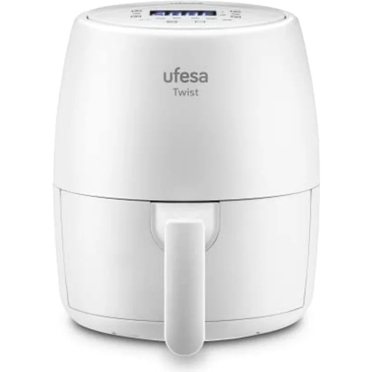Ufesa Twist Heißluftfritteuse klein ohne Öl, 2L, Airfryer mit 6 Programme, 1200w, Zeitchaltuhr, Temperatur 80ºC bis 200ºC, BPA-Frei, Antihaftbeschichtung, Cool-Touch, Weiß – Bild 2