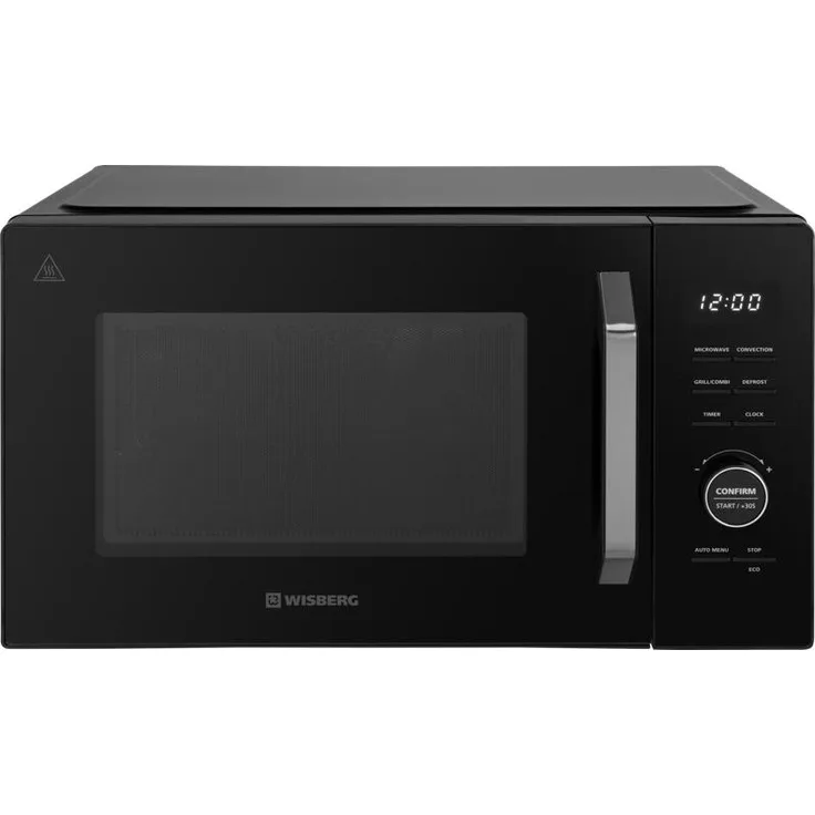 Wisberg WB5CM26B, Kombinations-Mikrowelle mit 26 Litern, 900 Watt, 10 automatischen Kochprogrammen, inklusive Knusperplatte, freistehend in Schwarz