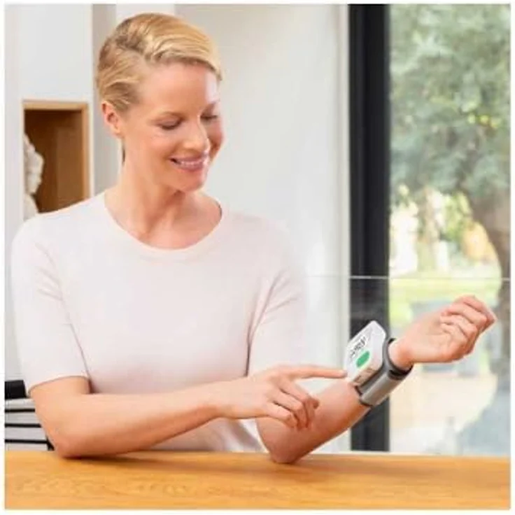 Medisana Handgelenk-Blutdruckmessgerät BW 345, Apelfarbskala, LC-Display, mit extra großen Knöpfen – Bild 3