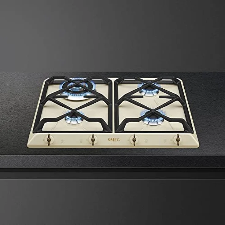 Smeg Coloniale SRV864POGH, Cremefarben, Integriert, 60 cm, Gaskochfeld, Emailliert, 4 Zone(n) – Bild 6
