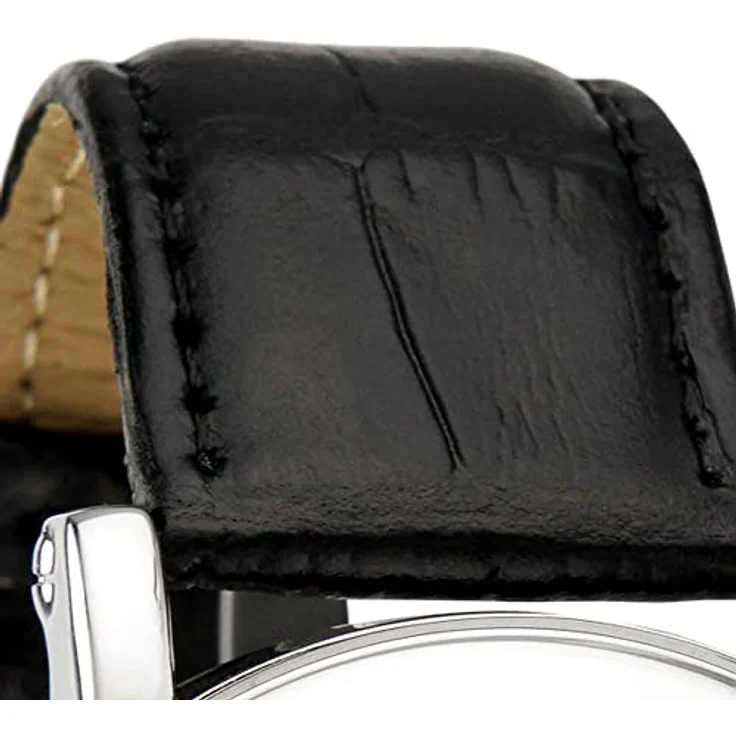 Miraval Fun-Armbanduhr, 42 mm Edelstahlgehäuse mit Lederarmband, japanisches Quarzuhrwerk, Funkuhr DCF77, digitale & analoge Anzeige, Datumsanzeige – Bild 3