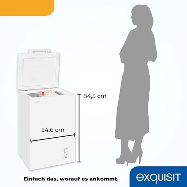 Exquisit Gefriertruhe GT5100-010E weiss | Tiefkühltruhe 95 Liter Nutzinhalt | Kühltruhe 4 Sterne | Einhängekorb | 55cm Breite – Bild 5