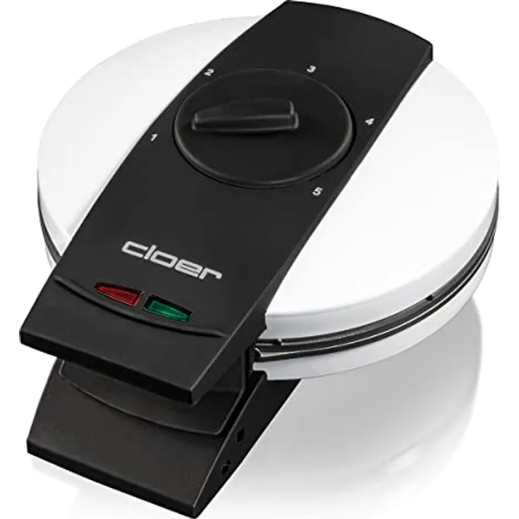 Cloer 1631HB Waffeleisen, für 5 einzelne Waffelherzen, Antihaftbeschichtung, 930 W, Backampel, praktische Standfunktion, Metall, weiß