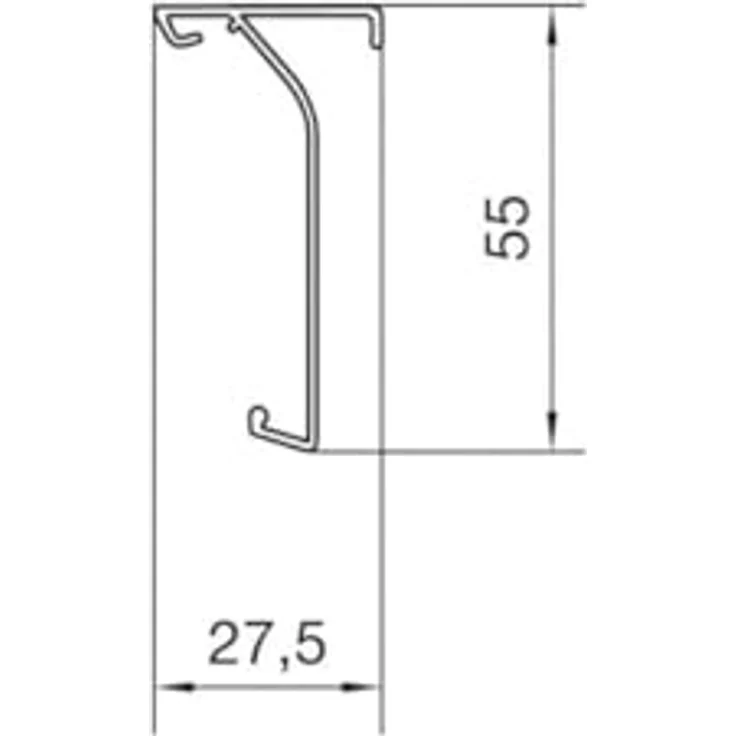 Hager Tehalit Sockelleistenkanal-Oberteil, PVC Teppichleiste zu SL 20x55mm, verkehrsweiß, 2 Stk. – Bild 2