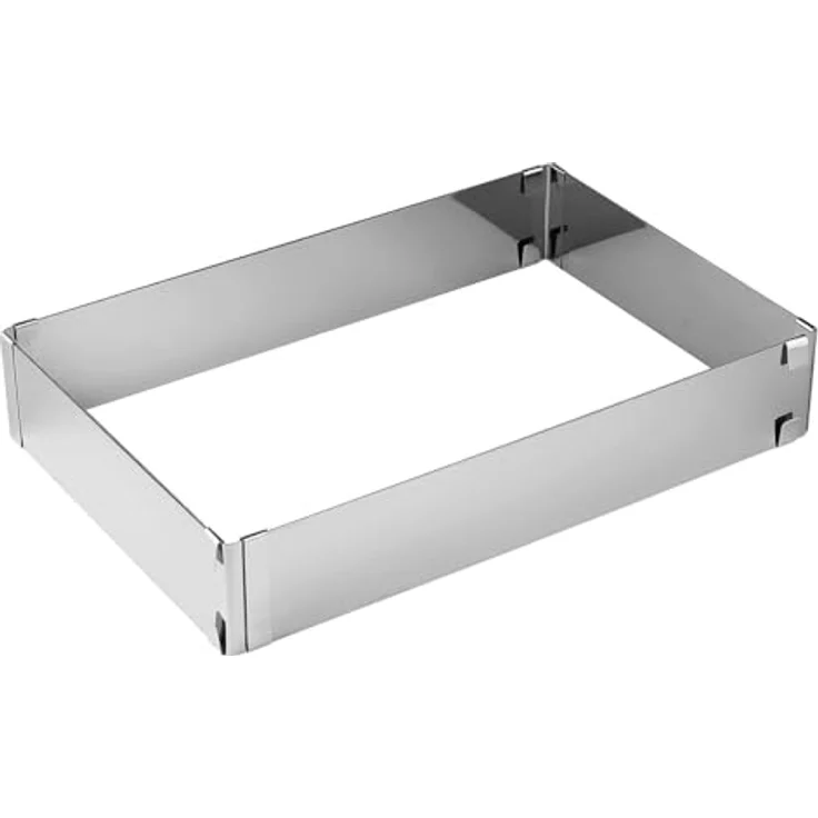 Zenker Backrahmen ausziehbar ''Patisserie'' verstellbarer Backrahmen Tortenrahmen rechteckig, 27,5 - 52 cm x 18,5 - 34 cm, Menge: 1 Stück – Bild 2