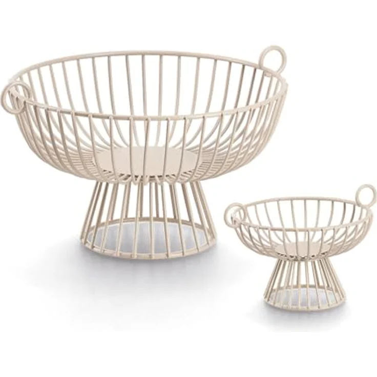 Zeller 27440 Obstkorb aus Metall, beige, mit zwei Griffen und modernem Design – Bild 3