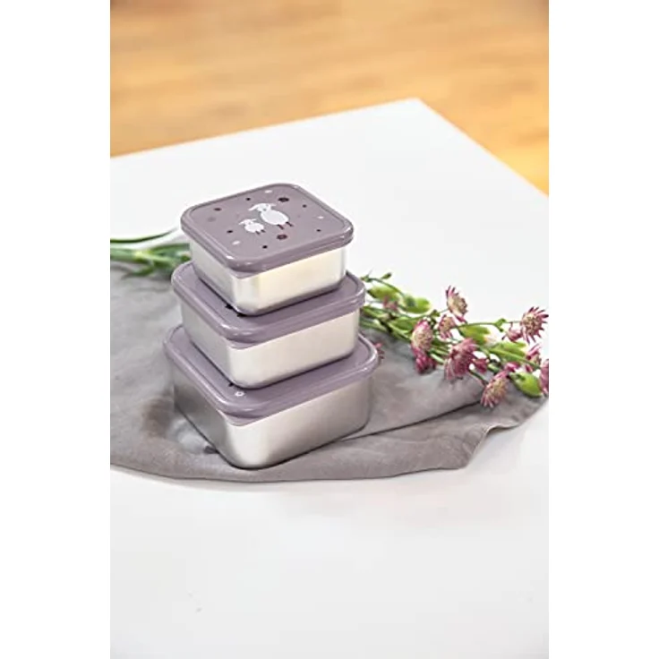 Lässig Snackbox Stainless Steel 3 pcs assorted Tiny Farme (2 Farben) Lilac – Bild 6