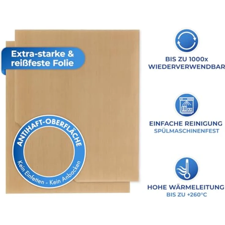 WENKO Dauer-Backfolie Braun, 2er Set Backpapier wiederverwendbar Antihaft – Bild 6