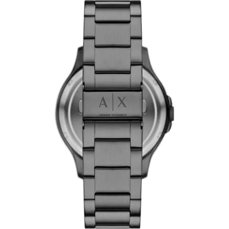 Armani Exchange Herren Analog Automatik Uhr mit Edelstahl Armband AX2458, 46-mm-Gehäuse, schwarzem Zifferblatt, Anthrazit  – Bild 5