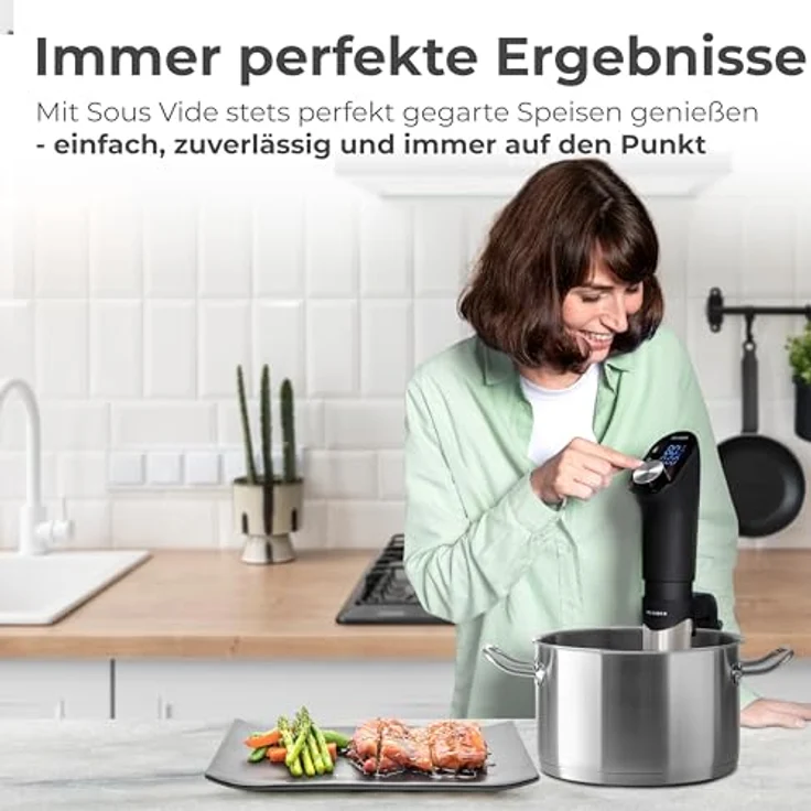 KLAMER 675051 Sous Vide Stick, 1200 Watt, wasserdichter Sous Vide Garer, mit 20-95? Temperaturregelung, Timerfunktion und LED Display – Bild 6