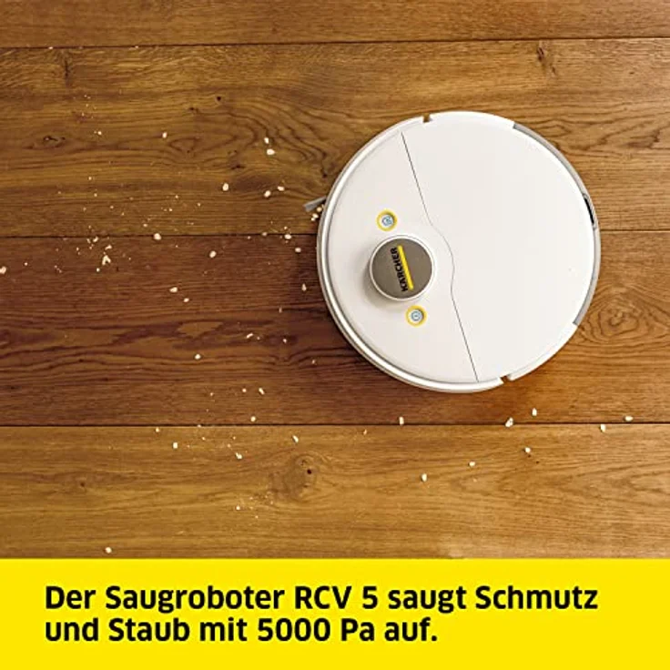 Kärcher Saugroboter RCV 5 mit Wischfunktion, App-Steuerung, LiDAR-Laser-Navigation, Dual-Laser und KI, Kartierung, Raumerkennung, 5000 Pa, 120 min Laufzeit inklusive Absaugstation RCV 5 – Bild 2