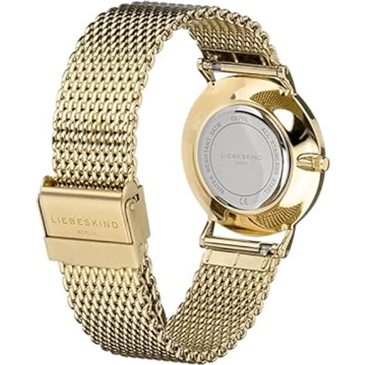 LIEBESKIND Damen Analog Quarz Uhr mit Edelstahl, IP gold-weiß – Bild 3