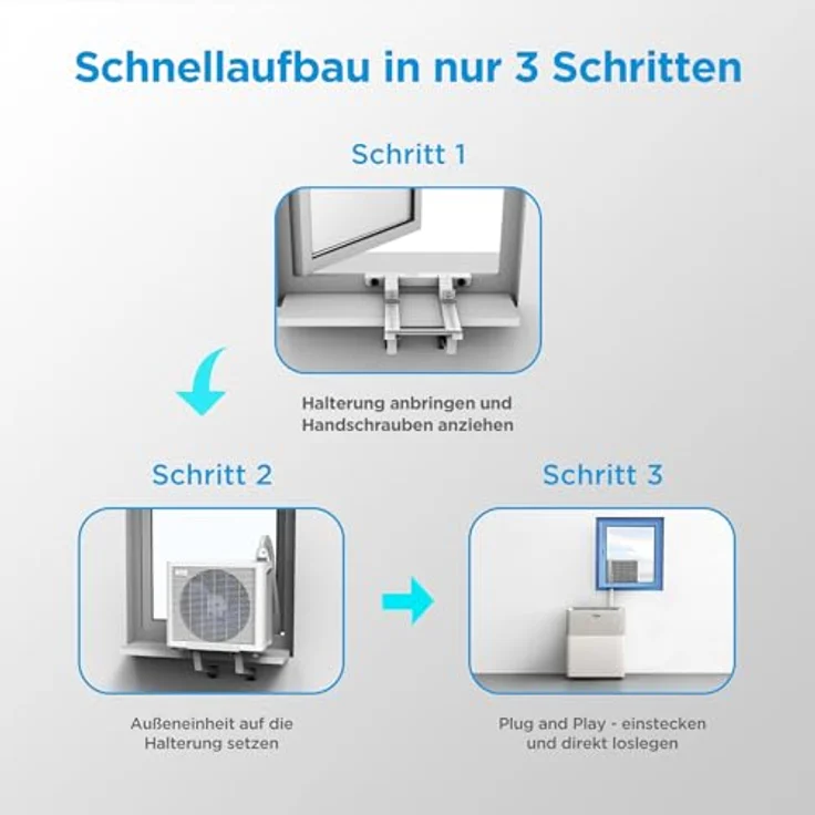 Midea PortaSplit Klimaanlage, 12.000 BTU, 3,5 kW, Kühlen & Heizen für Räume bis 42 m², Energieeffizienz A++/A+ – Bild 3