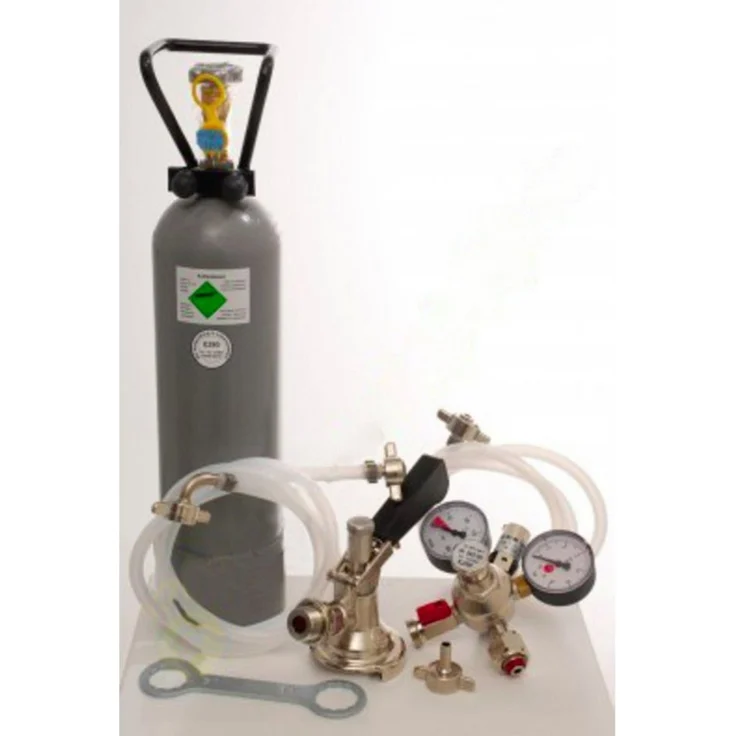 ich-zapfe Zubehörpaket für Pygmy 1-leitig, inkl. Kombi-Fitting und 2 kg CO2-Flasche, optimal für Bierzapfanlage