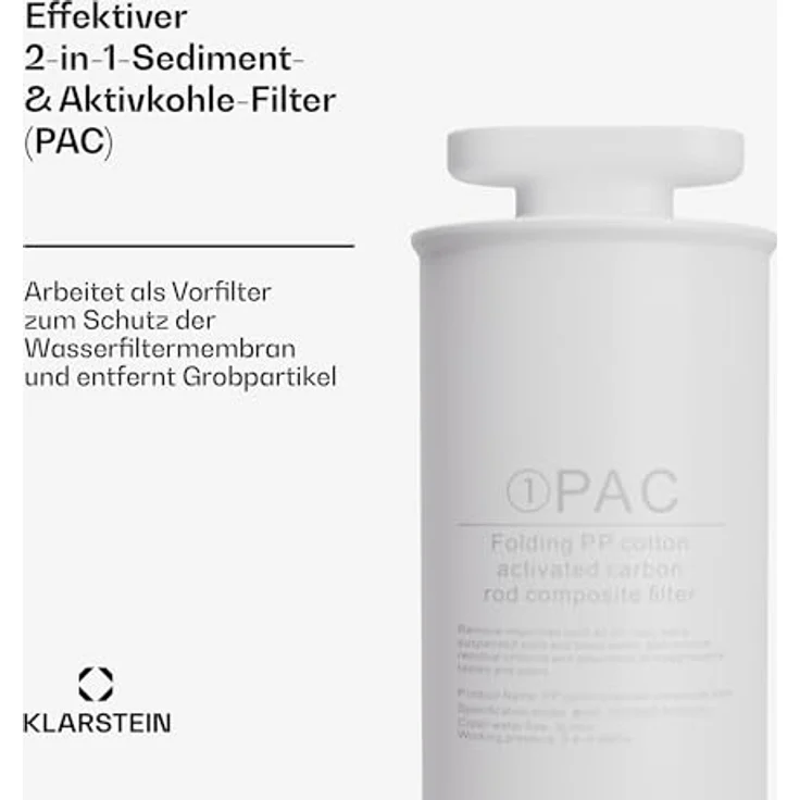 Klarstein Wasserfilter AquaLine PAC Filter 2-in-1 Filtersystem, Aktivkohlefilter für optimale Wasseraufbereitung – Bild 2